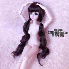 叶罗丽60厘米假发可拆4D真眼假睫毛20关节素体改妆裸娃大芭比娃娃 【刘海深棕色曲发】60厘米 整个娃+牛仔套装+帆布鞋