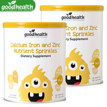 新西兰原装进口goodhealth好健康钙铁锌营养包6-60个月婴幼儿宝宝儿童辅食营养补充品含维生素 30袋/罐×2罐装（共60小袋）
