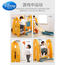 儿童滑滑梯秋千组合多功能室内家用小型乐园游乐场大宝宝家庭滑梯 韩款五合一粉+密封+音乐+粉球池组合