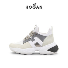 HOGAN女鞋Interaction系列双岛鞋运动鞋老爹鞋 白色/米色/灰色/深灰 38