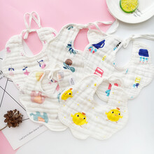 宝宝口水巾夏款婴儿系带围嘴新生儿防吐奶围兜围脖隔奶巾薄 【5条装系带围嘴】盆栽组 均码(建议0-3岁)