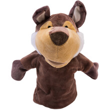 布偶手套 动物手偶玩具嘴巴能动儿童腹语手套表演布偶猴子手指玩偶毛绒娃娃 【张嘴】大灰狼