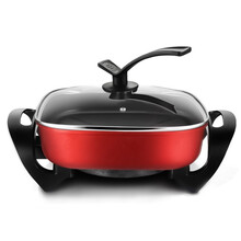 好厨道韩式电炒锅不粘锅多功能家用大容量电热锅电火锅电锅学生宿舍 6L  公司家用 双管加厚加礼包加刀具