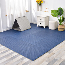 2件打9折 明德泡沫地垫 纯色宝宝防滑保护爬行垫拼接 树叶纹婴儿爬爬垫60*60 藏青色 树叶纹60*60*1.2cm 【1片+边条】