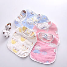 尚莱优品（SLYP）纯棉六层纱布围嘴宝宝口水兜加大围嘴新生儿口水巾吃饭兜夏季透气 男宝宝0-3岁可用 六层纱布2条装