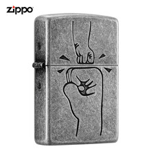 之宝(ZIPPO)打火机煤油防风火机 古银蚀刻 拳拳之心
