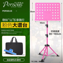 伯尔修斯 可升降折叠乐谱架 吉他谱架贝斯小提琴琵琶古筝架子鼓二胡长笛萨克斯便携式家用曲谱琴架 专业款粉色大谱台+送乐谱夹+谱架包