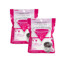 hario 滤纸 咖啡滤纸V60原木漂白滴漏式手冲壶过滤纸滤杯 挂耳滤纸 22枚【1杯用】x 2袋