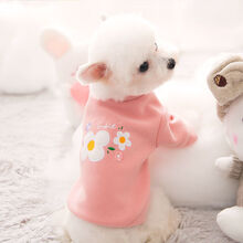 可爱猫咪衣服薄款狗狗泰迪小型犬奶猫猫防掉毛卫衣裙子宠物春秋装 粉色小花 XS(1-3斤)