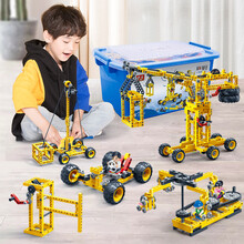 绿之爱儿童玩具男孩生日礼物10岁12十小学生玩具7-13-14岁5科学实验套装6小孩8男童玩具智力 动力机械【收纳盒装/670颗粒 4公仔