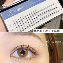 焦糖仙子毛睫毛单根眼睫毛假睫毛女自然仿真单簇嫁接仙女美睫睫毛 黑色单根仙子毛12mm