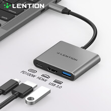 蓝盛 Type-C扩展坞 通用华为苹果电脑macbook转换器usb-c转HDMI拓展网线投影仪 3合1【USB+HDMI+充电】 适用（usb-c全功能）接口笔记本