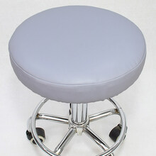 防水圆凳子套罩吧台椅套圆形椅坐垫椅子套圆垫大工凳套升降凳子套 淡雅灰 直径33包边10cm