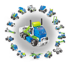 儿童拆装拧螺丝能玩具 STEM拆装玩具车可拆卸软胶拼装工程车儿童拧螺丝钉组装DIY 回力功能7761型18合1(175PCS)