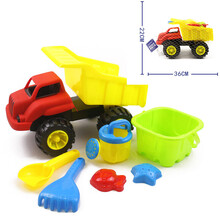 儿童夏天沙滩玩具桶套装小黄鸭宝宝挖沙铲子玩沙小熊沙漏洗澡戏水玩具 沙滩船6件套