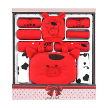 班杰威尔（BANJVALL）婴儿衣服春夏新生儿衣服纯棉婴儿礼盒套装大红初生满月宝宝衣服母婴用品 四季吉祥牛红色 0-6个月