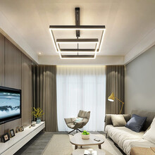 澳竹诚 客厅吊灯2021年新款极简北欧吊灯餐厅灯现代简约风格卧室灯新款网红灯具套装全屋套餐 双圈60+40cm/三色光48+32w