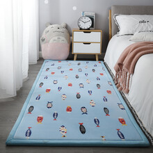 日式加厚宝宝防摔地垫卧室床边粉色地毯加绒婴儿防摔垫儿童爬行垫 小鱼 100X160cm【加厚垫】