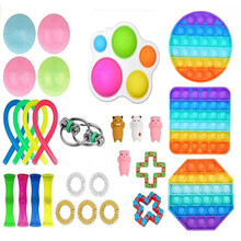 发泄解压玩具套装减压手指泡泡乐灭鼠先锋抖音新奇创意玩具桌面解闷网红整蛊捏捏乐 28件套减压套装