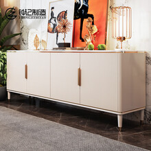 钟记制造现代轻奢电视柜茶几组合后现代时尚简约小户型客厅岩板高款地柜卧室电视柜轻奢房间电视柜高款 电视柜【2.2米全白大理石