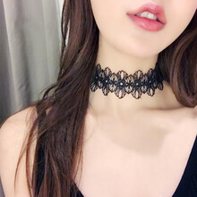 倾城鸟 情趣内衣性感睡衣女项链朋克锁骨链脖饰绑带镂空水溶性蕾丝颈环颈链内衣服配饰项圈脖环成人用品