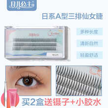 月儿公主假睫毛A型毛仙女毛点缀毛单簇分段自然仿真卷翘C翘07朵毛施夫