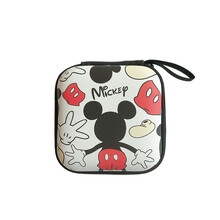 移动硬盘盒保护包 可爱卡通移动电源收纳盒手机平板绕线器蓝牙耳机包创意零钱袋 格子两只松鼠【收纳盒】(9点5×9点5)