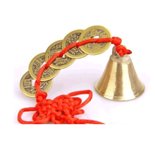 杉贝 SHANBEI 铜铃铛五帝铜钱六帝钱铜铃铛挂件化五黄二黑风铃挂饰抖音同款 小号3.3厘系五帝钱铃铛