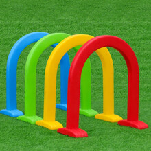幼儿园拱形门 幼儿园户外跨栏儿童钻山洞拱形门塑料钻洞幼儿园钻圈体育器材玩具 如意钻洞(一套四个)
