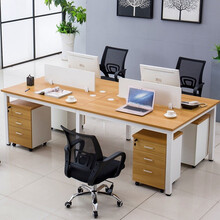 曾皇办公家具办公桌椅组合简约职员屏风办公桌现代工位卡座 面对面四人位(含柜椅)