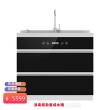 家用水槽洗碗机一体式单水槽大容量不锈钢智能高温消毒洗碗机锵帝 集成水槽消毒柜款