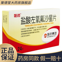 哈药 盐酸左氧氟沙星片 0.1g*24片  为减少耐药菌的产生 1盒