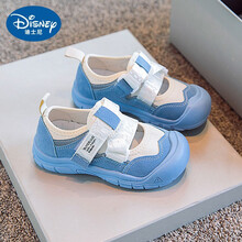 迪士尼男童帆布鞋儿童休闲鞋2021春夏新款软底防滑帅气透气中大童学生鞋 蓝色 28码内长17cm