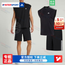 阿迪达斯（adidas）运动套装男 2024新款健身背心快干透气跑步训练宽松短裤五分裤子 黑/快干健身/IC2464+HE7412 M