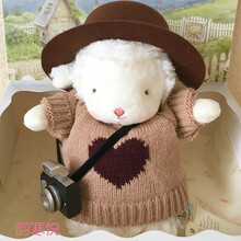 可爱网红小羊公仔抖音同款小坐羊套装包毛衣配饰bunnies同款小羊衣服送女友生日礼物七夕情人节礼物 棕色爱心毛衣(不含羊) 衣服不含羊