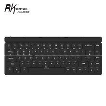 RK925折叠便携机械键盘蓝牙有线双模手机IPAD办公键盘68键可充电锂电池带支架白色背光黑色青轴
