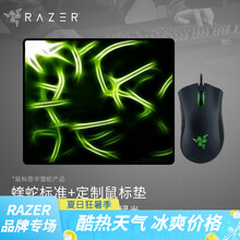 雷蛇（Razer）炼狱蝰蛇标准版有线电竞游戏鼠标 黑色（右手人体工学 雷云3驱动 带侧键） 蝰蛇6400标准版（鼠标+鼠标垫）