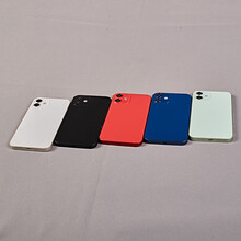 适用于上交顶包机苹果12手机模型【次日达】12mini iPhone12promax模型机可开机亮屏 苹果12玻璃紫色黑屏(6.1)+手机壳
