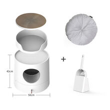 【猫城堡】封闭式猫砂盆防外溅除臭猫窝沙盘抽屉式特大号猫厕所 猫城堡套装-白+软垫