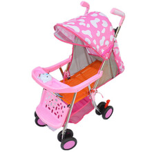夏季婴儿仿藤推车轻便折叠伞车简易宝宝儿童BB藤编推椅竹藤车童车 Q1款_粉_可坐躺带音乐_无礼包