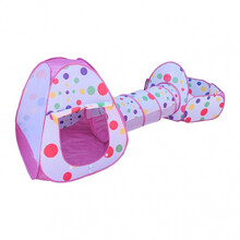 爬行隧道 儿童帐篷室内三件套投篮球池爬行隧道帐篷屋游戏屋0-3岁宝宝玩具 紫色 三合一+10球