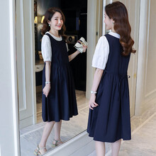 小兀 孕妇装夏装孕妇裙夏季夏天外穿孕妇连衣裙宽松大码孕妇裙子孕妈装 黄色 M