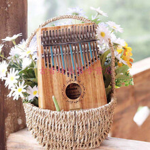 拇指琴17音金丝红檀木/黄檀木单板卡林巴琴初学者便携手指琴 黄檀木