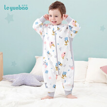乐韵宝（leyunbaby）婴儿睡袋春夏季薄款纯棉纱布睡袋四季通用儿童防踢被分腿宝宝睡袋120码