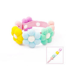 彩虹花朵柴犬项圈宠物饰品猫狗柯基大型犬金毛拍照花花脖圈项链 马卡龙色(可爱) XL超大型