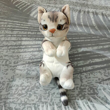 生日礼物送朋友仿真猫咪毛绒玩具小布娃娃女孩公仔玩偶床上睡觉抱枕可爱超萌儿童毕业季定制 仰卧美短