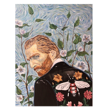 阿斯蒙迪肖少芳CUCCI梵高签名版画限量版亲笔签名签约艺术家星空北欧风格装饰画玄关客厅65*78cm