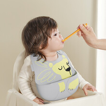 京东超市	
babycare围兜围嘴宝宝吃饭硅胶围嘴小孩防水儿童饭兜超软大号 季风灰【升级款】