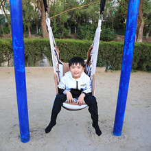 儿童秋千室内户外庭院房间卧室吊椅阳台摇篮床家用门框布袋荡秋千 户外套餐【卡其】+3米绑带+安全扣