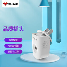 公牛（BULL）插头二三脚插头3脚空调插 10a插头2脚电源插座无线/自行接线 GNT-10L6二脚10A插头(独立包装）